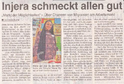 Zeitungsartikel über das IBI Jena, 2011